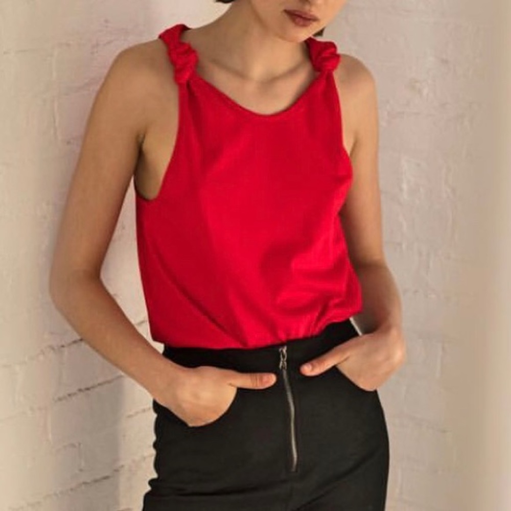 Knotted cotton-jersey tank